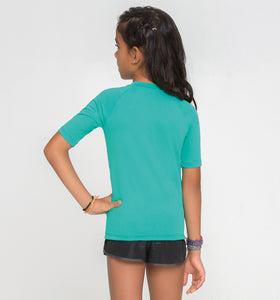 Niños FPU50+ Uvpro Camiseta Manga Corta Verde Menta Uv